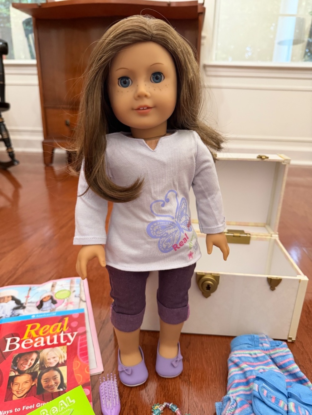 Authentic American Girl Doll HUGE 2010 Era Lot w/ Trunk & Key